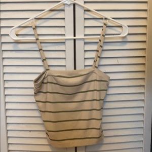 Beige striped tank